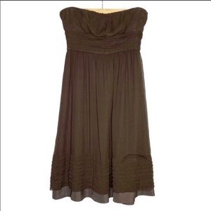 J. Crew Women's Strapless Silk Chiffon Midi Dress